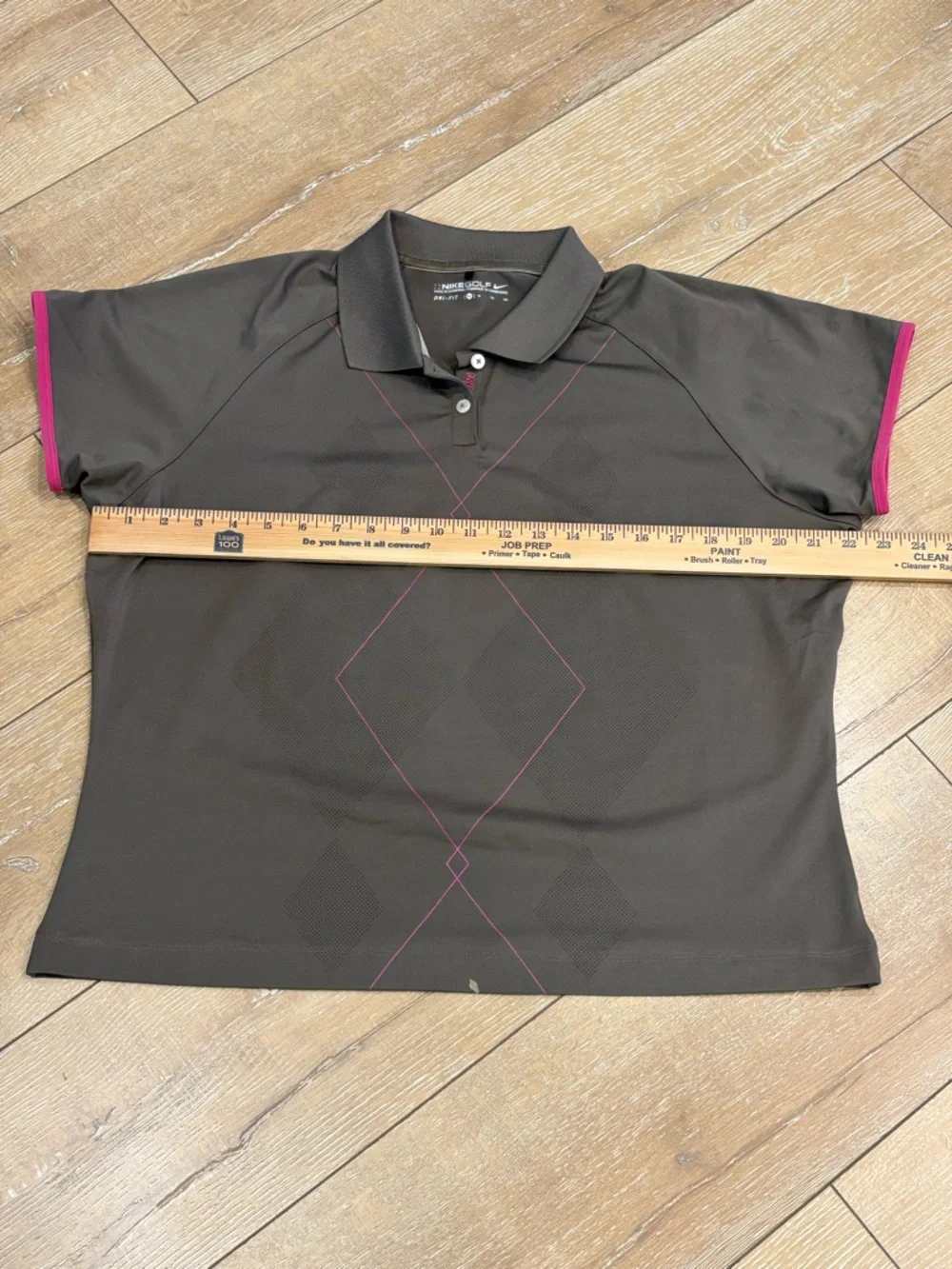 Nike Golf Dri-FIT XL Gray & Pink Argyle Polo Shirt
